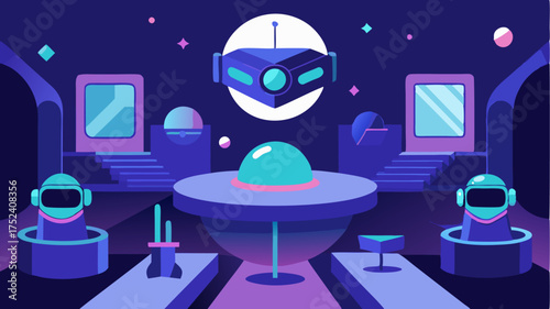 A futuristic workspace featuring virtual reality headsets and augmented elements representing immersive online event experiences.