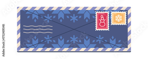Christmas envelop snowflake cartoon design