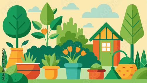 A vibrant garden scene featuring various herbs and greenery showcasing the importance of home gardening in a plantbased community.