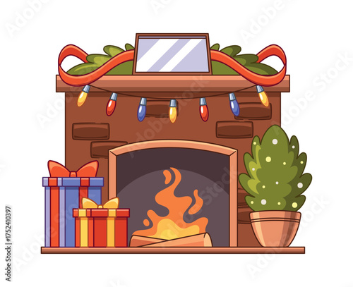 Christmas fireplace holiday spirit decoration