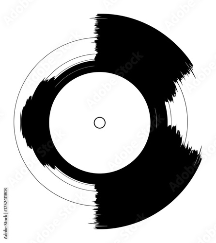 Vinyl Record Edge Vector - Minimalist Design