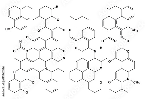 Caffeine Molecule Pattern - Minimalist Vector Design on White Background