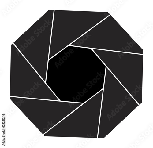 Camera Lens Aperture Hexagon Vector Design