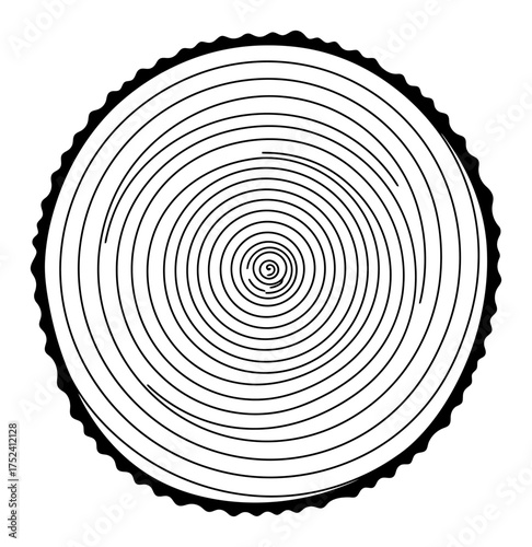 Tree Rings Vector, Minimalist Circle Design
