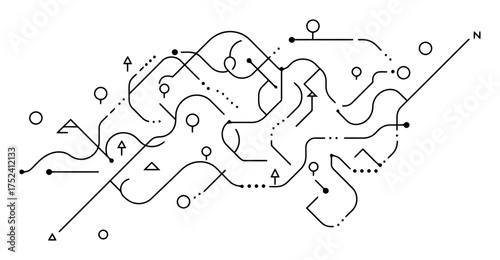 Minimalist Vector: Geography of Chance - Clean Lines Design