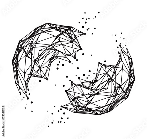 Idea Forgetting: Reverse Collapse Vector Illustration