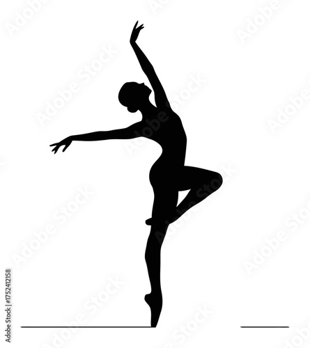 Ballet Dancer Silhouette Arabesque Vector