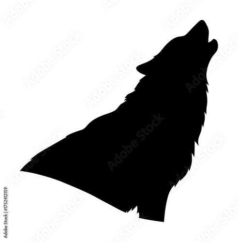 Wolf Howling Silhouette Vector - Minimalist Design