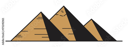 Giza Pyramids Silhouette - Geometric Vector Design