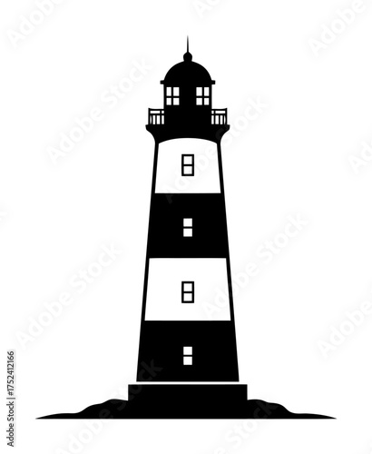 Lighthouse Silhouette Vector Illustration