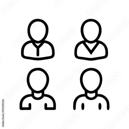 People icon set, user avatar, profile symbol