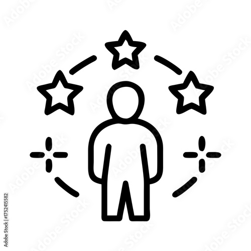 Person surrounded by stars