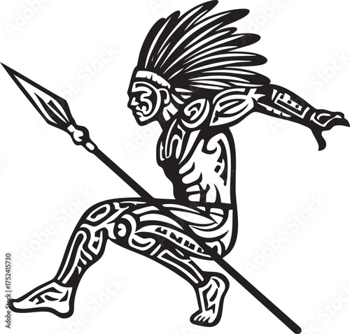 Tongan, Tribal Warrior, warrior, vector, illustration, cartoon, sword, soldier, knight, fantasy, art, fashion, weapon, woman, skeleton, people, medieval, sketch, drawing, hat, history