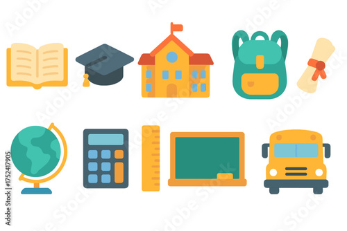 Education outline icon set. school, learning, academia, classroom symbols collection