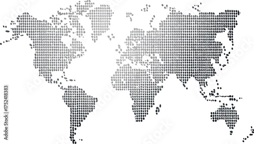 map of the world in a mosaic of squares