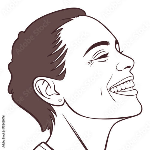 Smile with straight teeth, close-up portrait of happy person, showcasing dental health and confidence