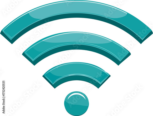 3d graphic of a wifi symbol on white background