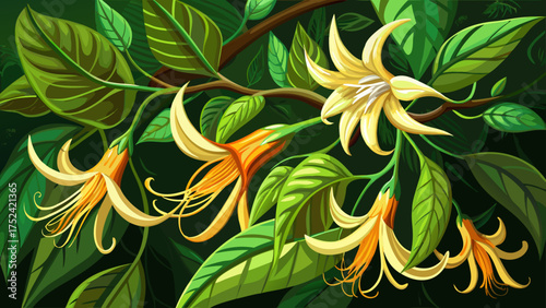Very beautiful Cats claw creeper (Dolichandra unguis-cati) - Davie, Florida, USA