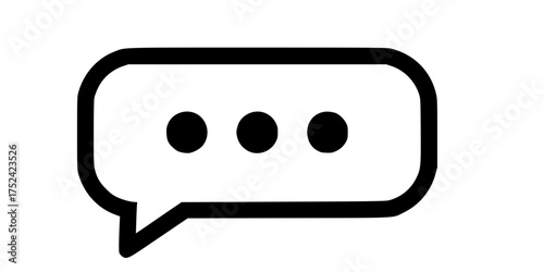 Speech Bubble with Ellipsis Dots Flat Vector for Conversation & Typing	