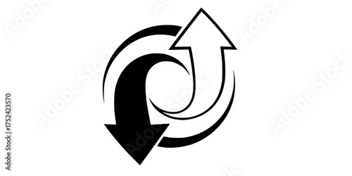 Financial Recovery Arrow Cycle Flat Vector Infographic Element	