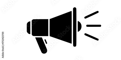 Minimalist Megaphone with Sound Waves Flat Vector for Announcements	
