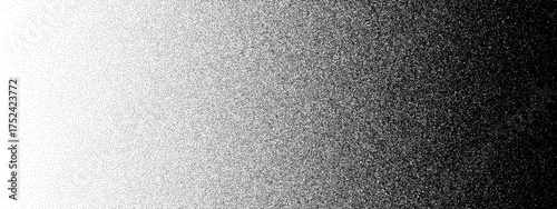 Black and white gradient with stipple dot effect. Abstract monochrome halftone texture for background or overlay. Overlay for digital design.