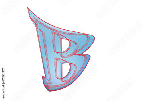 B letter blue isolated