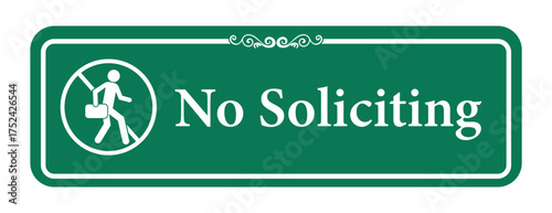 No soliciting sign. No soliciting sign, logo, badge, icon, sticker, label, emblem, stamp, symbol, black, line, flat vector, isolated illustration.