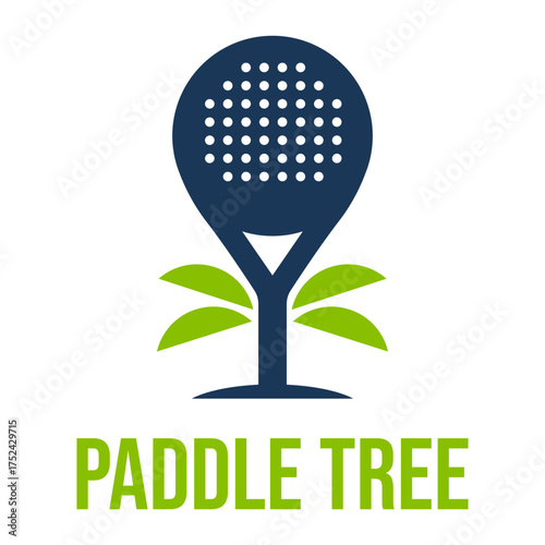 paddle tree flat minimalist logo design