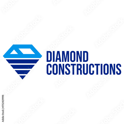 diamond constructions flat minimalist logo design