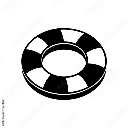 Illustration of a striped lifebuoy silhouette