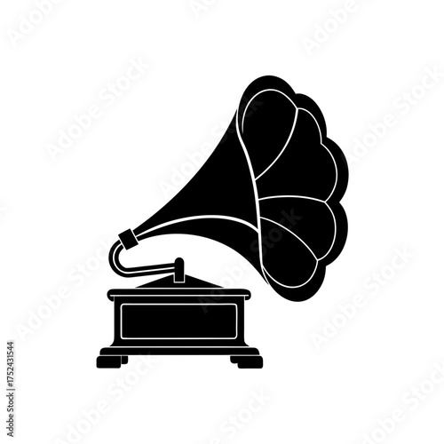 Silhouette of an antique gramophone