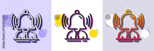 Brand line icon. Halftone dotted pattern. Gradient icon with grain shadow. Business influencer sign. Pr ambassador symbol. Line brand icon. Various designs. Vector