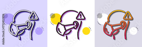 Medical mask line icon. Halftone dotted pattern. Gradient icon with grain shadow. Safety breathing respiratory mask sign. Coronavirus face protection symbol. Line medical mask icon. Vector