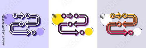 Methodology line icon. Halftone dotted pattern. Gradient icon with grain shadow. Development process sign. Strategy symbol. Line methodology icon. Various designs. Vector
