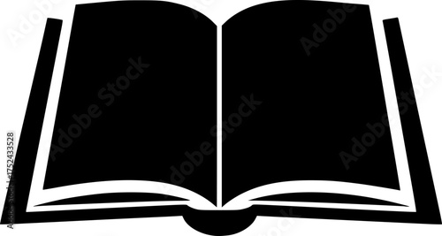 open book silhouette clipart on transparent background for web and graphic design
