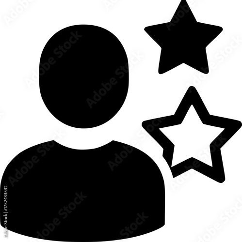 person with a star achievement empowerment on transparent background for web and graphic design
