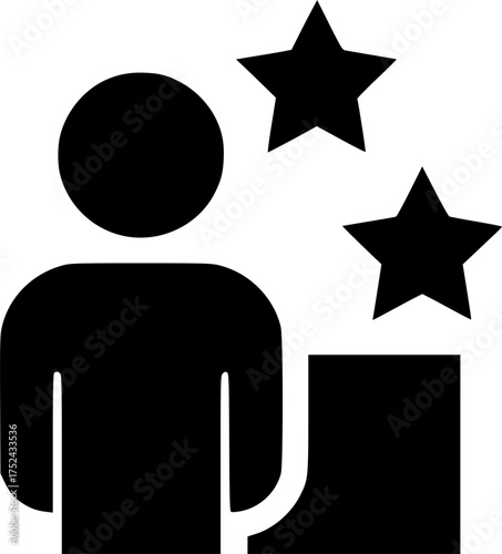 person with a star achievement empowerment on transparent background for web and graphic design
