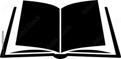 open book silhouette clipart on transparent background for web and graphic design
