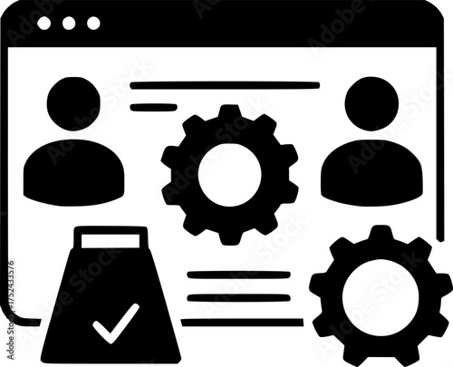 project management icon on transparent background flat vector icon for apps and websites
