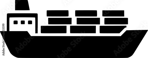 cargo ship transparent background for web and graphic design
