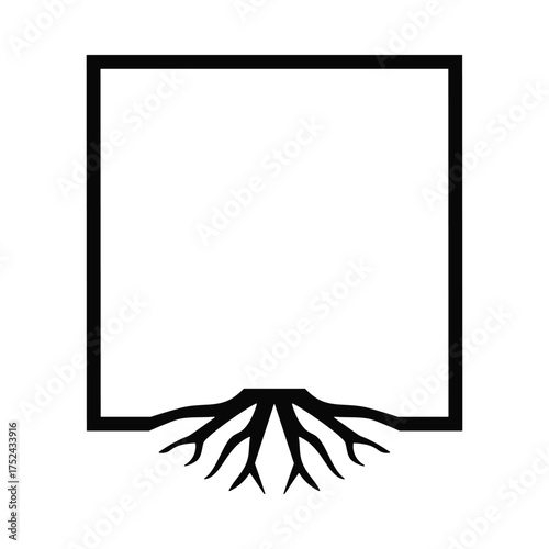 Square Tree Roots Border Frame Icon