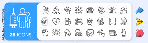Engineering, Volunteer and Group line icons. Interest rate, AI generate, Inflation icons. Pack of Meditation eye, Eye detect, Internet app icon. Vector