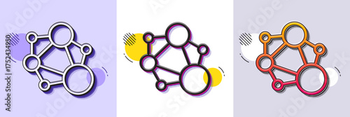 Integrity line icon. Halftone dotted pattern. Gradient icon with grain shadow. Social network sign. Core value symbol. Line integrity icon. Various designs. Vector