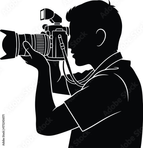 Studio photographer vector pictogram. World photography day celebration vector icon 