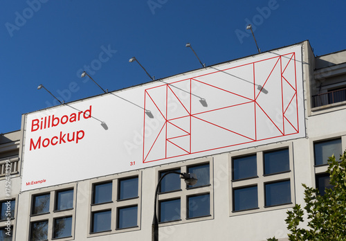 Billboard on Top Building Mockup