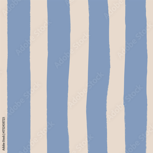 Vector abstract seamless pattern with blue and gray stripes. Hand painted illustration for design, print, fabric or background.