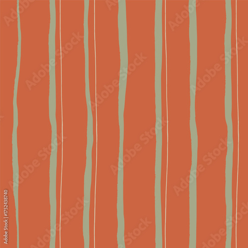 Vector abstract seamless pattern with orange and gray stripes. Hand painted illustration for design, print, fabric or background.