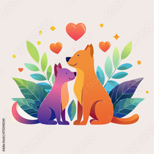 cats and dogs love 