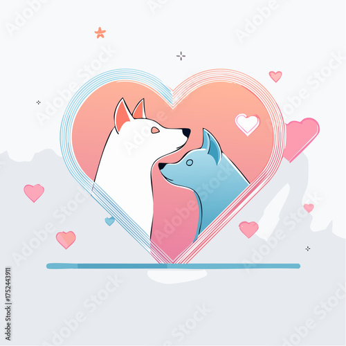Pets at house and buildings 